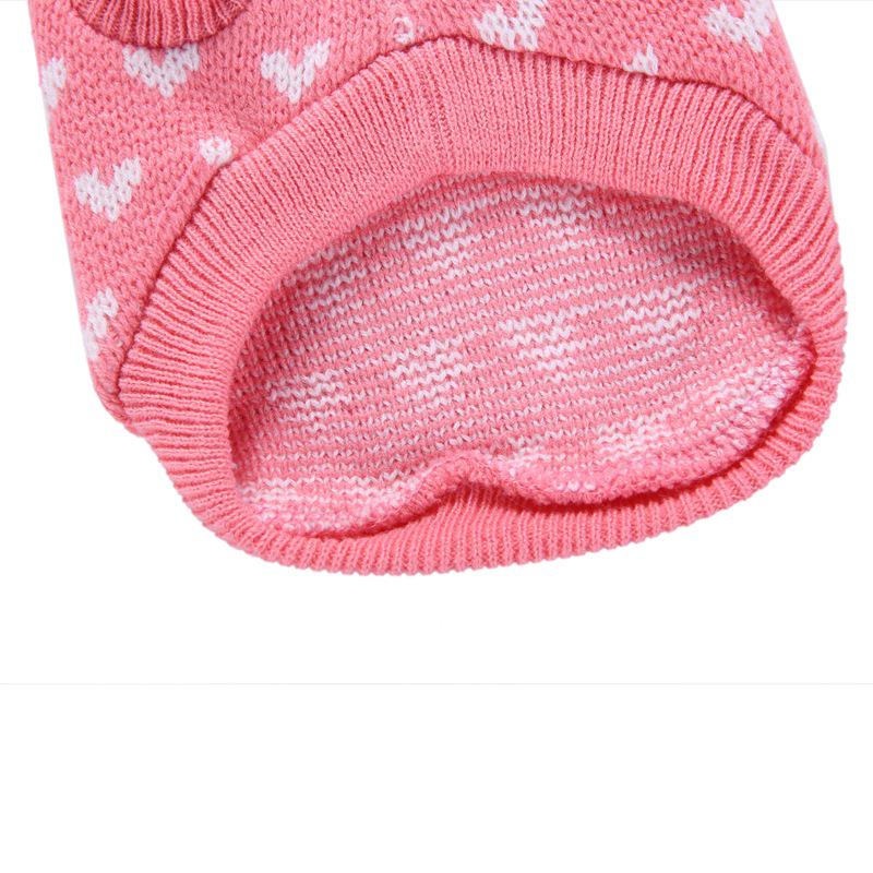 Pet Peach Heart Slim Fit Dog Sweater, Round Neck