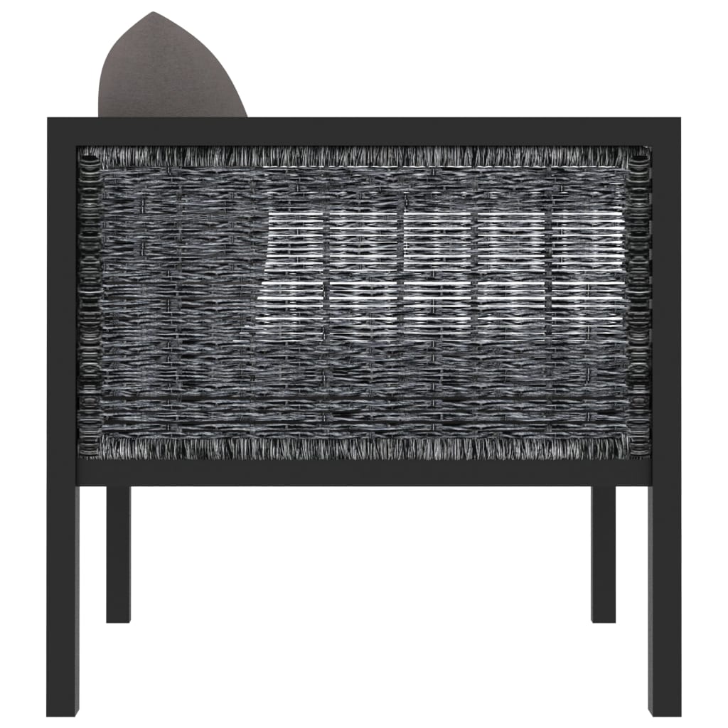 Corner Sofa Unit with Right Armrest Poly Rattan Anthracite