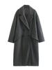 Gabardina larga de lana con botones y doble botonadura, versátil, informal, para otoño e invierno, nueva moda para mujer