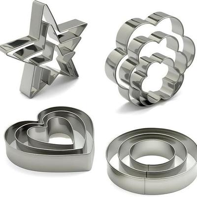 12-Piece Stainless Steel Cookie & Cake Cutter Set for DIY Baking