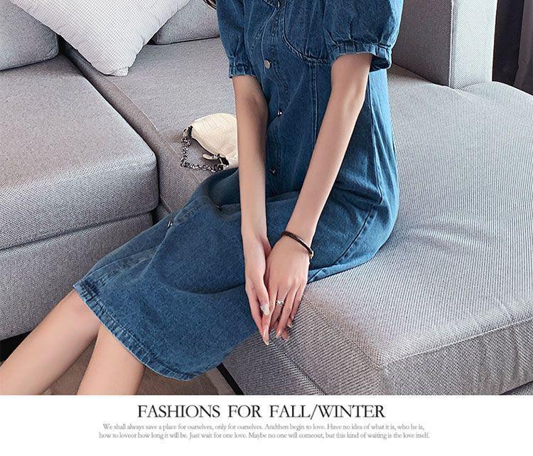 Damen Plus Size Jeanskleid Sommer 2025 – Schlankmachend, Taillenbetonend, Mittellang im Latzhosen-Stil für einen jugendlichen Look