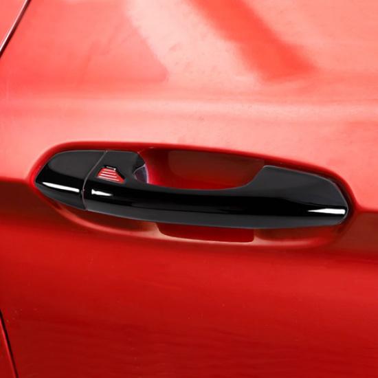 For 2015- Ford Mustang Gloss Black Door Handle Decor Cover Trim Overlay Cap