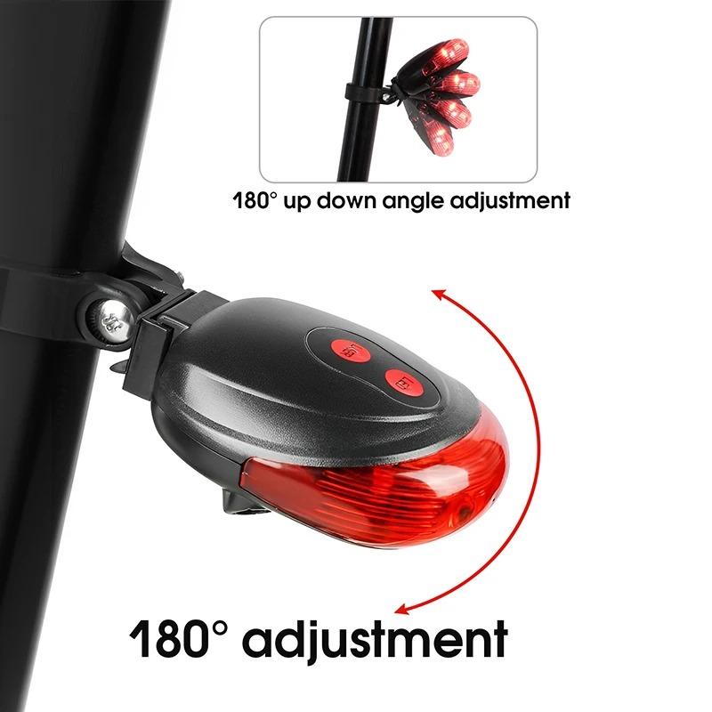 Bicycle Laser Parallel Line Taillight Waterproof Mountain Bike 2 Lasers Starry Sky 5LED Laser Taillight Safety Warning Taillight