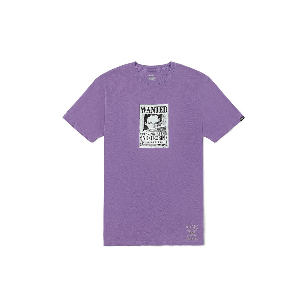 Vans X One Piece Pirate King Series Robin Print Short Sleeve T-Shirt Unisex Tops Deep-Purple VN00005YZB2