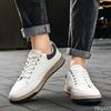 2024 New Fashion Men Shoes Korean Solid Color Casual Lace Up Shoes Mens Breathable Canvas Ice Silk Cloth Men's Walking Sneakers
