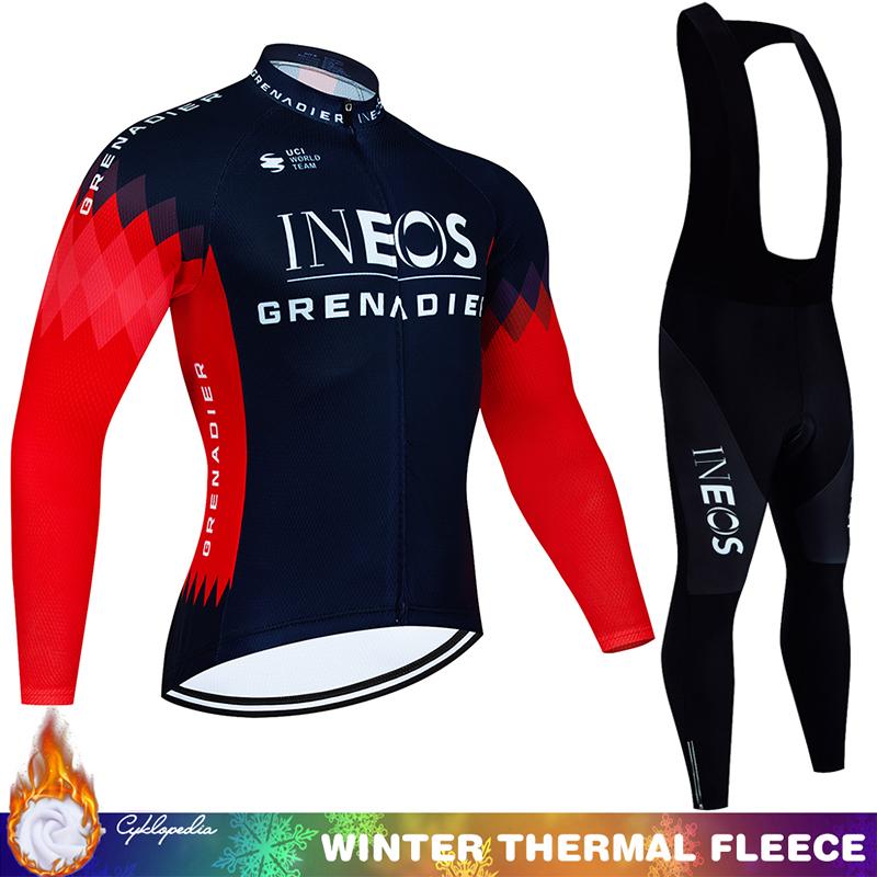 Herren Radsportanzug Winter Thermofleece Trikot MTB Mann Kleidung INEOS Tricuta Trikot Hose Set Träger 2026 Rennrad Uniform Mann