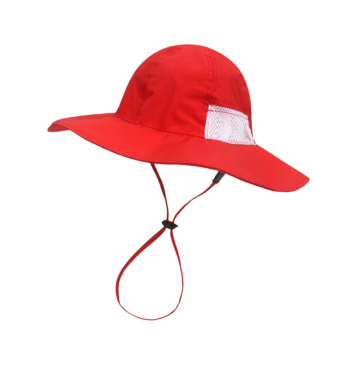 

Kids Adjustable Sun Protection Breathable Daily Leisure Bucket Hat Summer Wide Brim sun hat For Fishing, Hiking, Mountaineering S 46 красный
