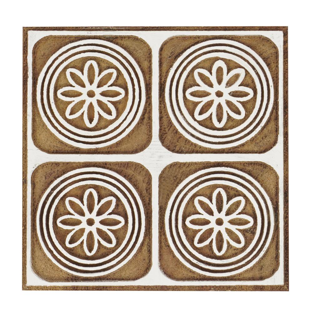 IBA Indianbeautifulart Textile Printing Block Asian Tile Motif Hand Carved Wooden Stamp Wood Block Printing Textile
