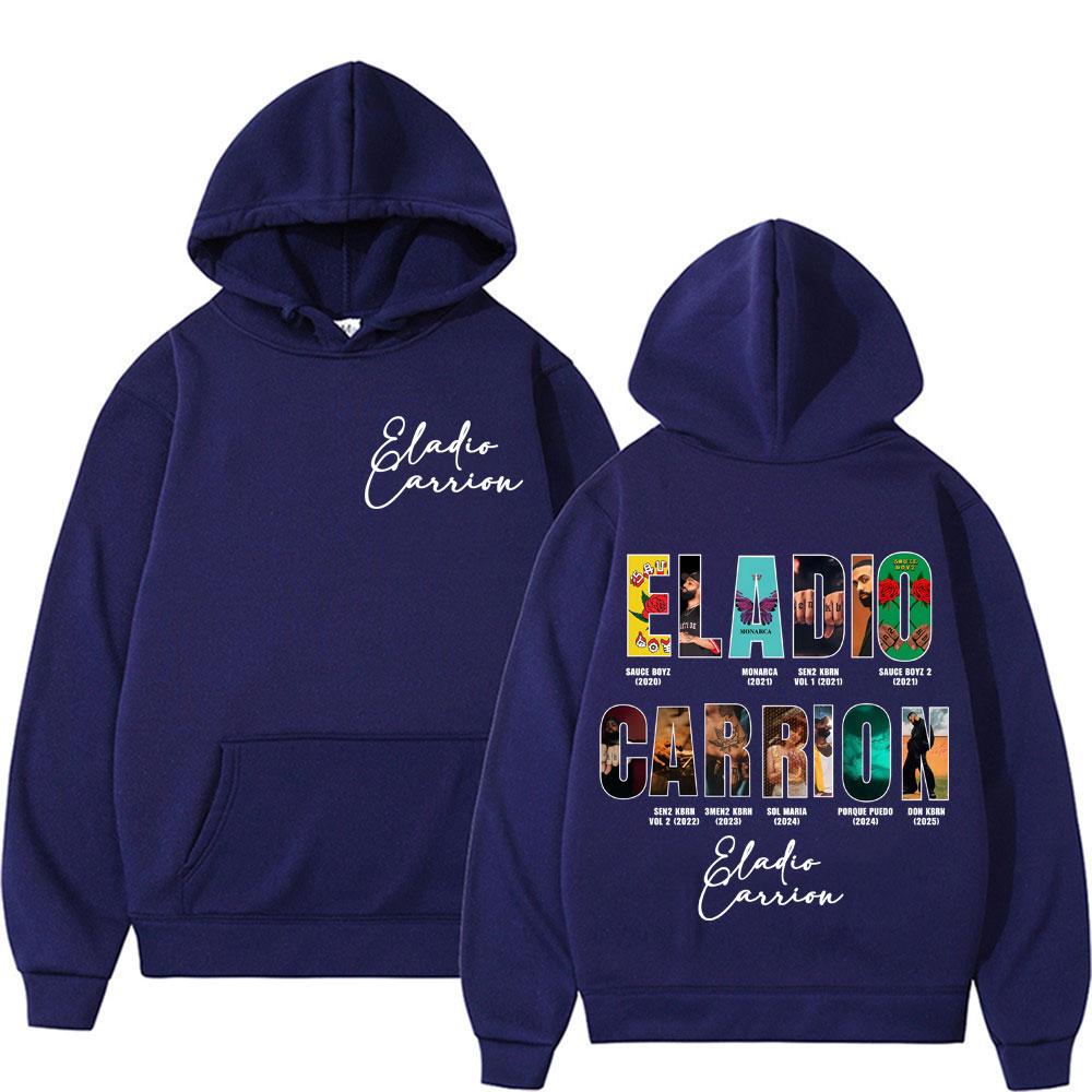 Rapper Eladio Carrion Album 2025 Cover Graphic Hoodies Men Women Vintage Hip Hop High Quality Hoodie Oversized Gothic Sweatshirt