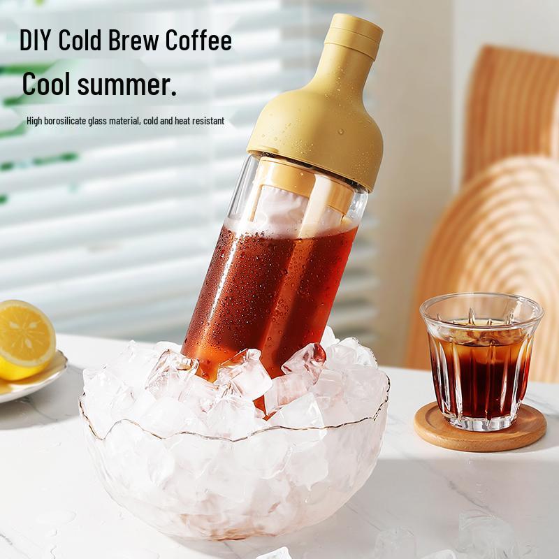 Glass Cold Brew Coffee & Tea Maker: Heat & Cold Resistant Pot with Cup