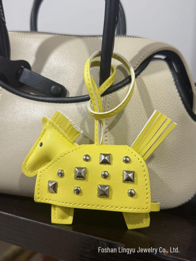Personalized Leather Pony Bag Charm - Versatile, Cute Hanging Ornament