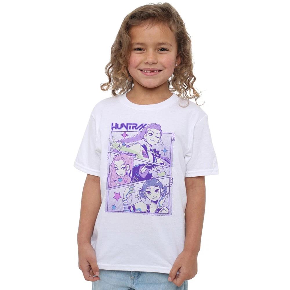 K-Pop Охотники на Демонов - Аниме Huntrix Huntr/X Kids Футболка, Белая 120