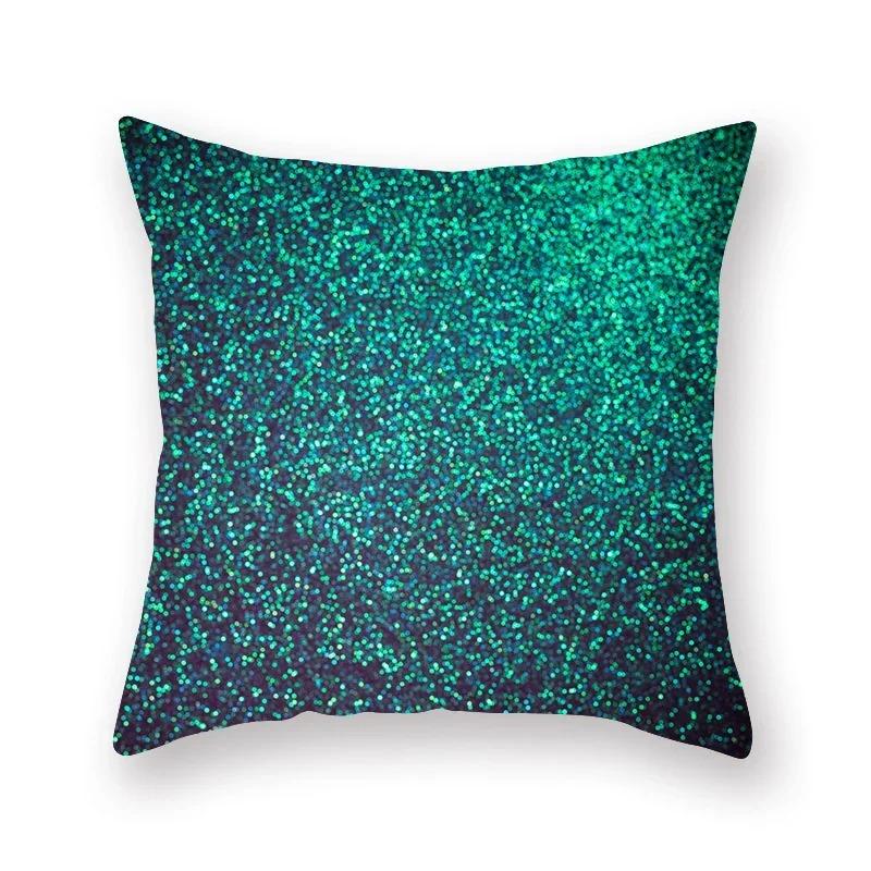 Abstract Geometric Pillowcase Flowers Leaves Teal Sofa Car Bedroom Home Decor Pillow Cushion Cover