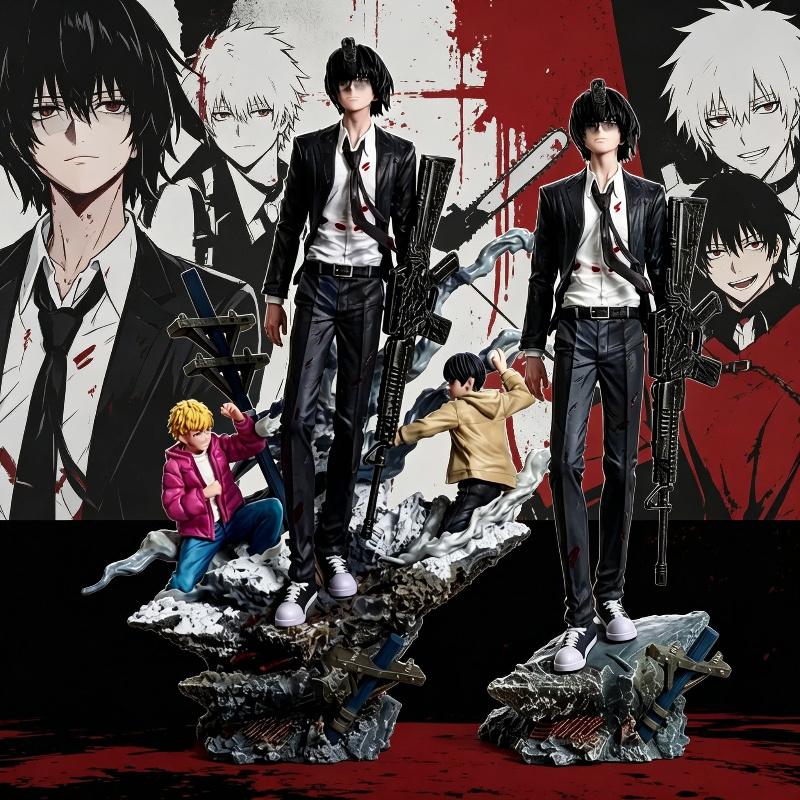 Chainsaw Man Hayakawa Aki Teufel der Waffe Actionfigur Kindheit Denji Aki Schneeballschlacht Szene Statue Anime Modell Ornament Spielzeug Geschenke