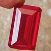 85 Cts Natural CERTIFIED Ruby Emerald Shape Red Rare Loose Gemstone