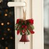 Wrought iron metal bell bow red fruit pine branch pine cone pendant door hanging Christmas decorations Christmas tree pendant