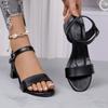 Sandali Donna Moda Chunky Estate Nuovi Punta Tonda Punta Aperta Linea con Antiscivolo Resistenti all'Usura Tacchi Alti