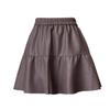 Übergröße Damen High Waist PU-Leder Flauschige Rockhose - Schlankmachend, Kurz, Herbst/Winter Kollektion