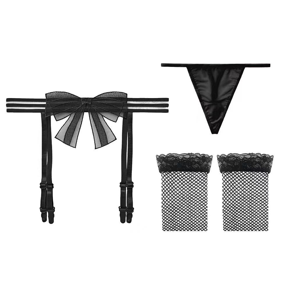 Sexy Panties Sexy Over-the-knee Stockings Suspender Socks Women's Lace Pure Desire Suit Seduction Briefs Skinny Net
