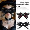 Gothic Halloween Blaze Feather Mask Feather Half Face Mask Show Prom Eye Mask Sequins Premium Mask