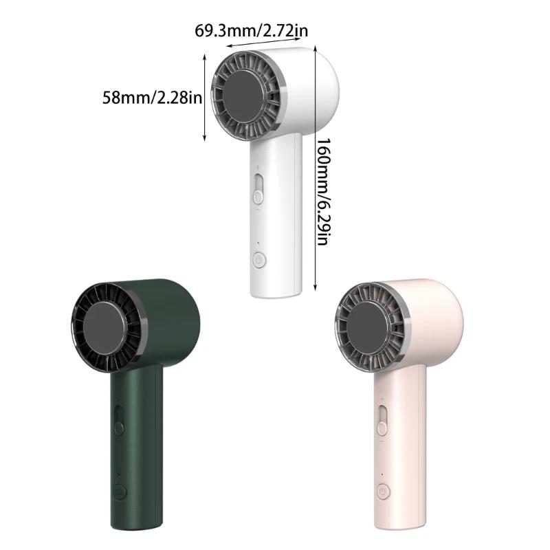 Summer Handheld Fan Adjustable Turbo Mini 2000mAh Battery Rechargeable Personal with Metal Body for Travel Camping