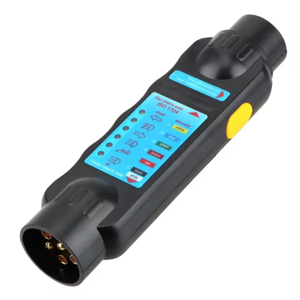 Zmart 12V Trailer Tester 7-Pin Adapter Diagnostic Tool Wiring Check Light Test Plug Socket for Cars, Trucks, Caravans, and More - Universal