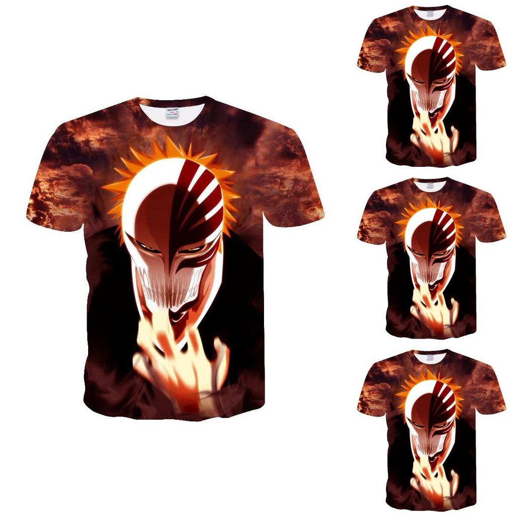 Stylish Womens Mens Anime Bleach 3d Print Casual T-shirt Short Sleeve Tees Tops