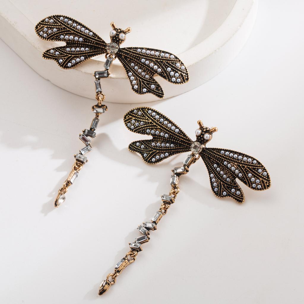 Ear Jewelry Ocean Series Earrings for Women Fashionable Diamond-Studded Lobster Dragonfly Crab Versatile S925 Silver Needle Ear Jewelry
