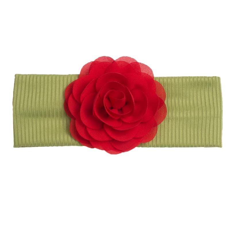 New baby headband headgear, cute children's ribbed wide-brimmed flower headscarf, baby headband.