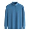 Men's Half-Zip Stand Collar Double-Sided Fleece Long Sleeve Top - Thick, Warm Base Layer for Autumn/Winter