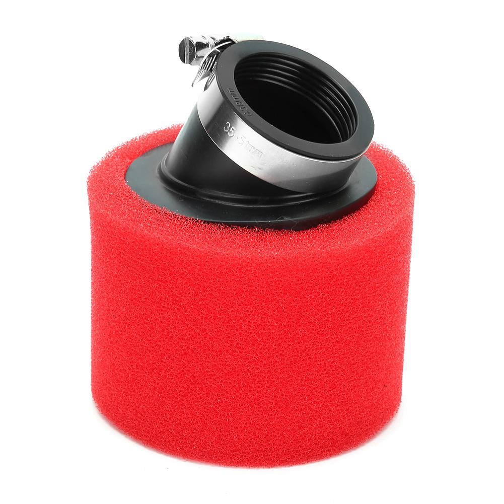 38mm 1.5in 45 Grad Abgewinkelter Schaumstoff-Luftfilter Kapselreiniger für CRF50 XR50 CRF ATV PIT DIRT BIKE 110cc 125cc Rot