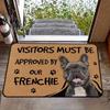 French Bulldog Anti Slip Doormat Interesting "Visitor Must Be Approved" Welcome Felt Rug Polyester Decorative Living Room Carpet