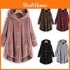 Cozy Women Winter Solid Fluffy Coat Overcoat With Button Jacket And Loose Sweater