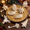 Textured Surface Xmas Hanging Pendants Assorted Shapes Christmas Baubles  Christmas Tree Decor