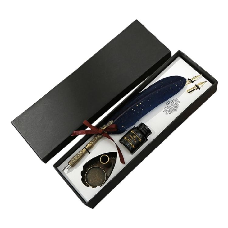 Luxury Vintage Signature Pen Calligraphy Pen for Writing Christmas Gift Quills Pen Fancy Pen Feather Calligraphy Pen Set
