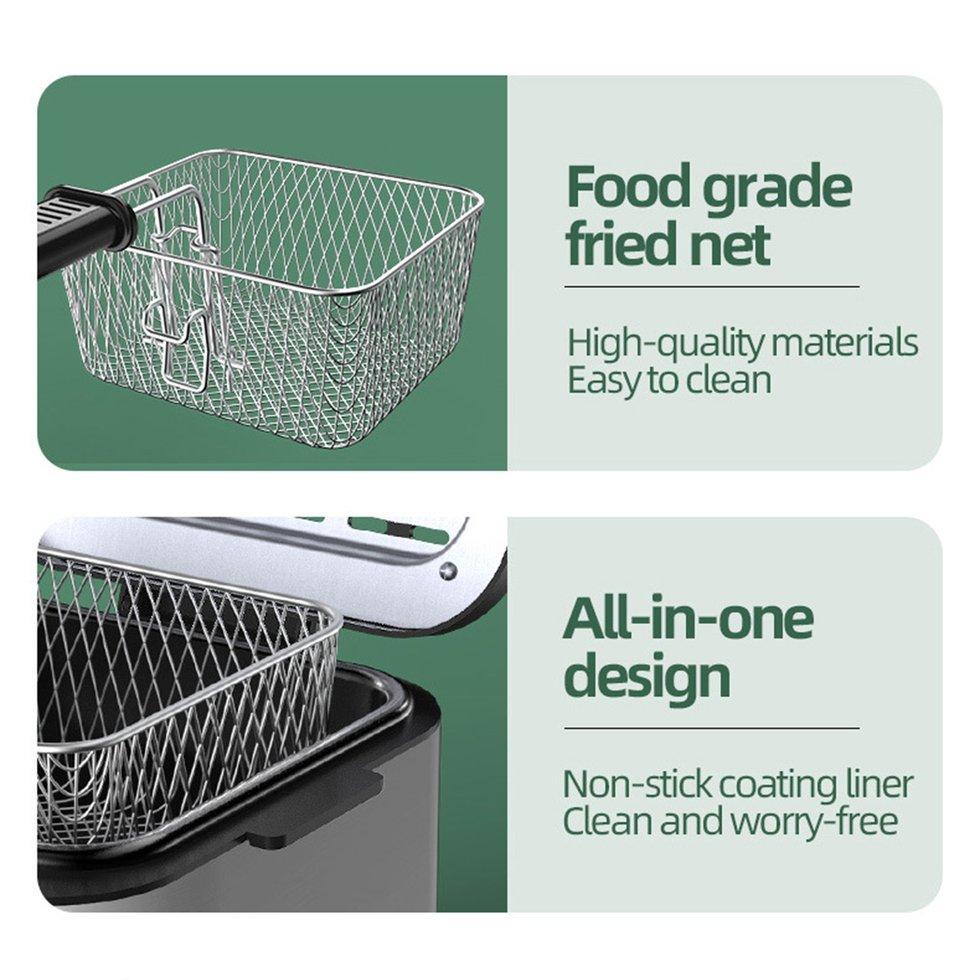Buy 2.5L Stainless Steel Electric Deep Frye With Frying Basket ...