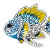 Broche Speld Emaille Afwerking Strass Inleg Tropische Vis Ontwerp Legering Speld Galvanisch Behandelde Basis Past bij Jassen Truien Badge