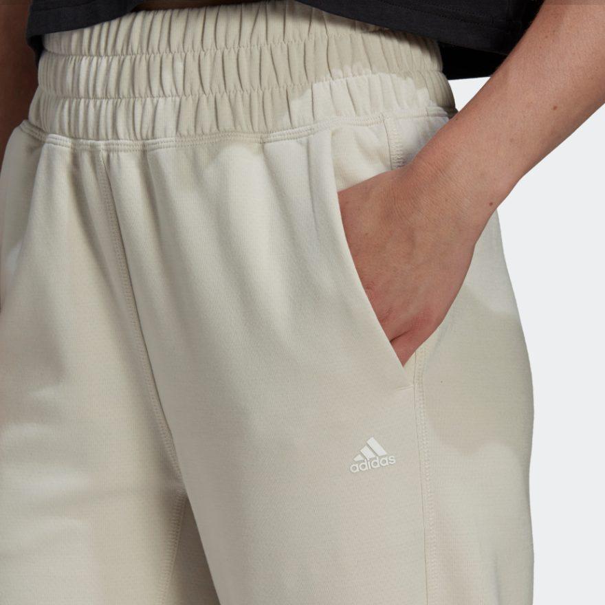 Adidas Knitted Sweatpants Women's White Moderate Cuffed Pants HK2364
