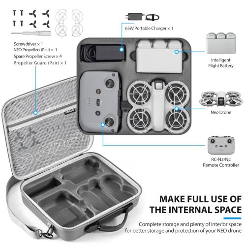 STARTRC DJI Neo Case, Storage Case for Drone Neo Fly More Combo, Waterproof Shoulder Bag, RC-N3/N2 Accessory Organizer, Portable Travel Case, 3 Batter