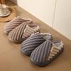 Large size cotton slippers autumn and winter baotou home floor non-slip warm velvet simple slippers fashion