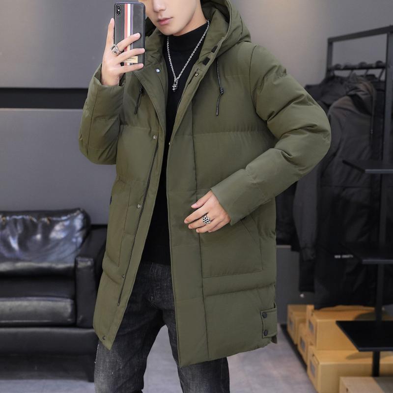 Plus Size Men's New Winter Trendy Warm Long Coat Hooded Thickened Mid-length Hooded Men's Warm Coat Winter Down Jacket Parka