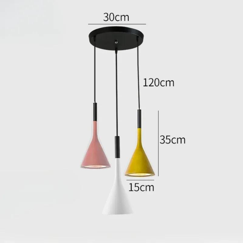 Nordic Pendant Light Indoor Chandelier Combination Aluminum LED 3 Heads Lamp Fixture for Restaurant Bar Coffee Shop Home Decor