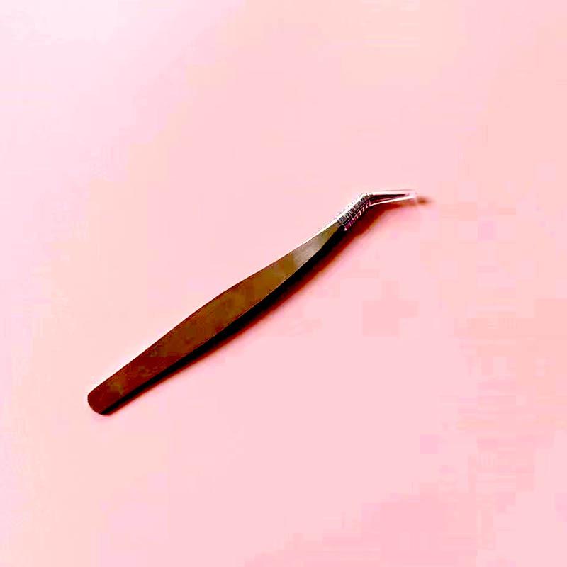 Dolphin Gold Precision Eyelash Tweezers with Feather Clip for Technicians