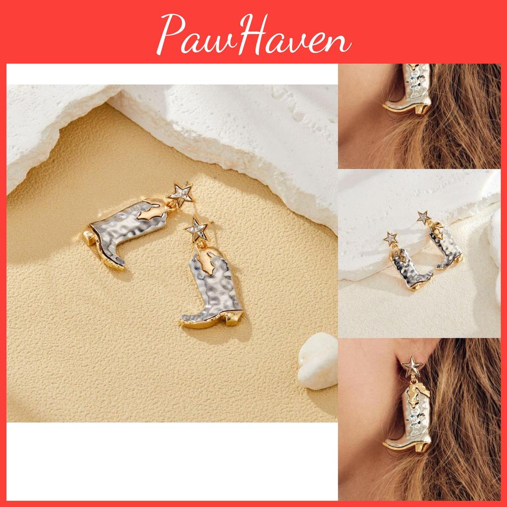 Eye Catching Retro Five Pointed Star Alloy Earrings Ideal For Women Trendy