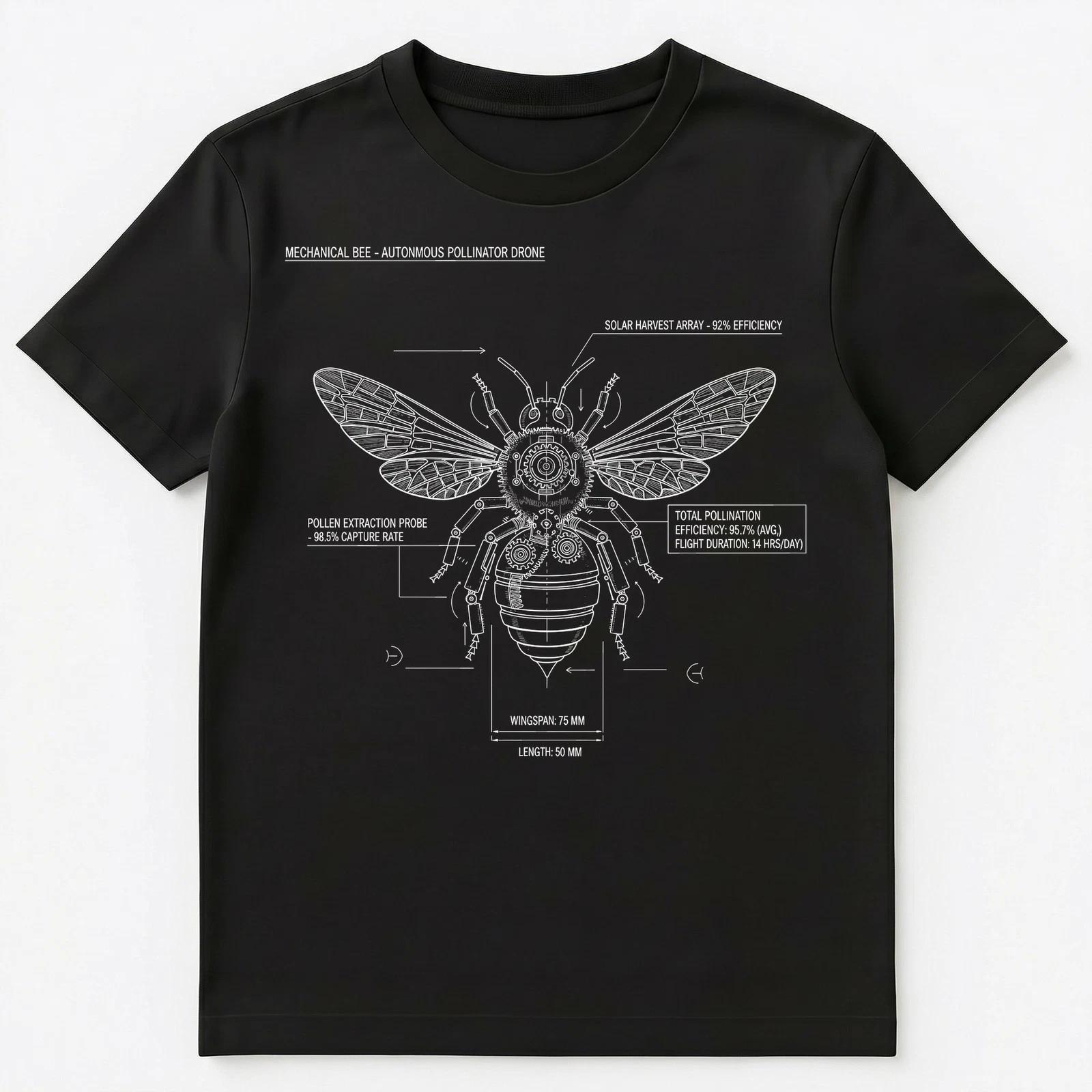 

Robotics Engineer Mechanical Bee Drone Blueprint Science Unisex T-Shirt S