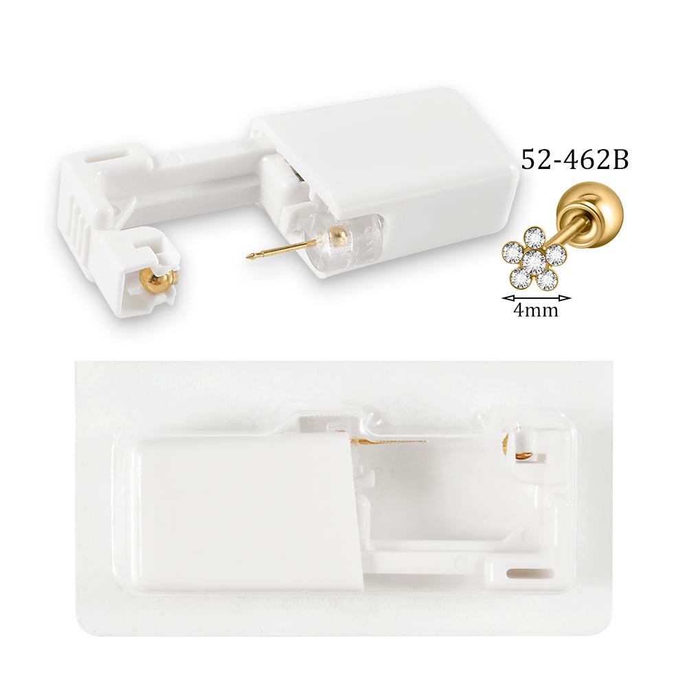 Easy To Use 24K Gold Plated Different Crystal Safe Ball Ear Piercing Gun Kit Disposable Disinfect Earring Piercer Machine Studs
