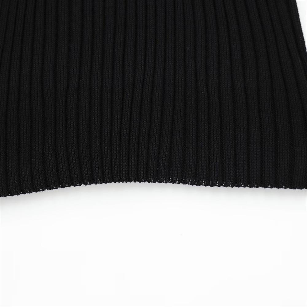 Spring/Summer 2025 Women's Slim Fit Ribbed Knit Polo Shirt