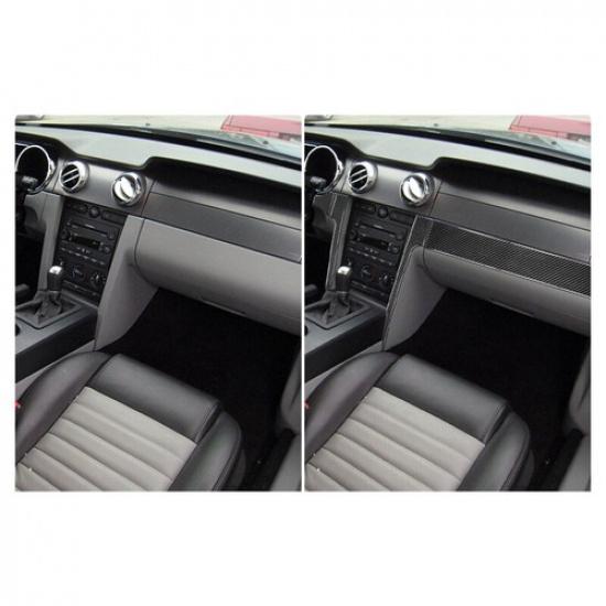 5pcs Carbon Fiber Dashboard Storage Panel Cover Trim For Ford Mustang 2005-2008