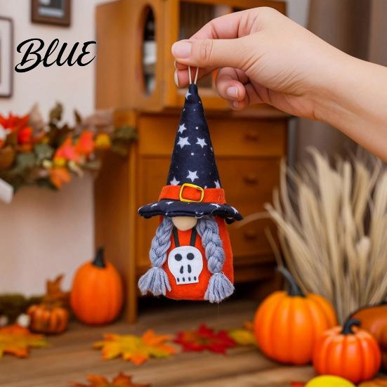 Halloween Party Ornaments Plush Gnome Decoration Spooky Witch Hat Swedish Tomte Elf Figurine Soft Fabric Collectibles Mini Scandinavian Dwarf