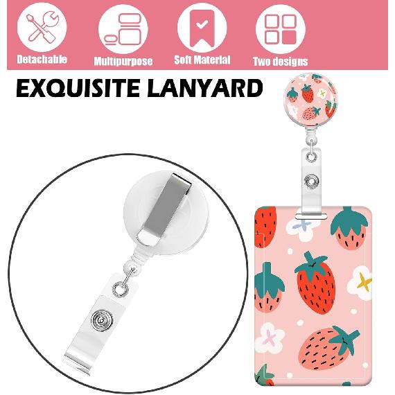 Badge Reels Retractable with Carabiner Reel Clip, ID Name Tag Work Badge Holder Belt Ferrule, Identity ID Badge Holder Cover Case for Office Work